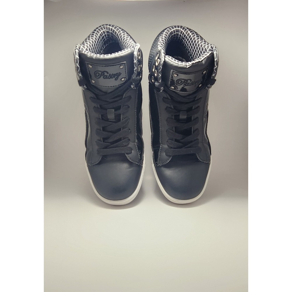 Pastry Black Pop Tart Geometric Grid High Top Dance Sneaker Size Woman's US 10